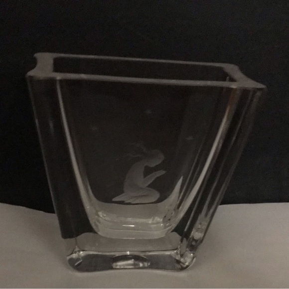 Vintage Skrufs Glasbruk Girl Praying Stars Vase - Picture 13 of 16